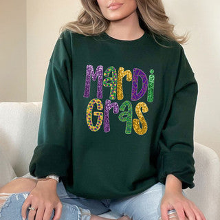 Faux Sequin Mardi Gras
