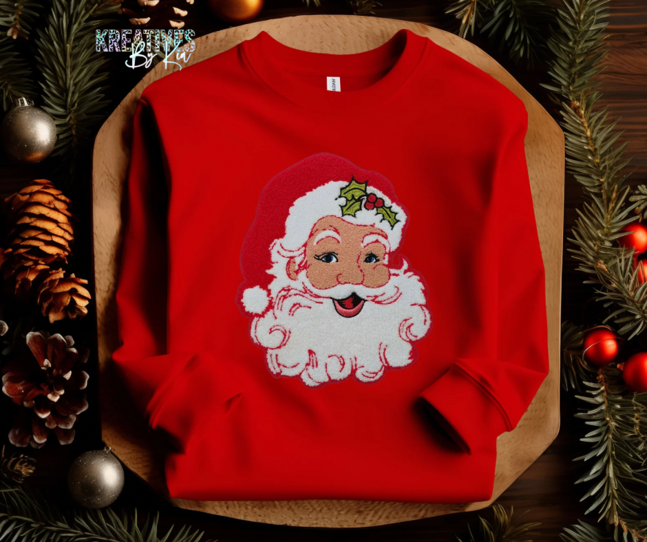 Red Santa Chenille Patch (Preorder)