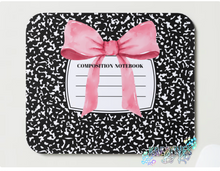 Load image into Gallery viewer, Coquette Composition Notebook Mouse Pad