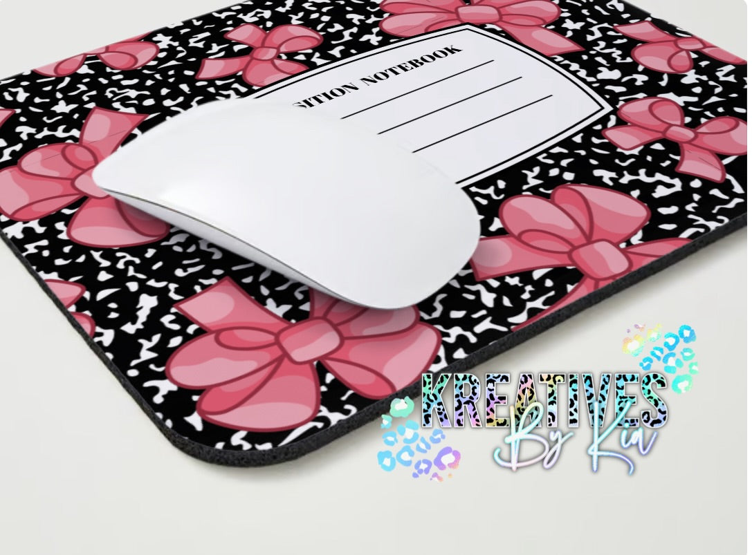 Composition Notebook Bows Mouse Pad