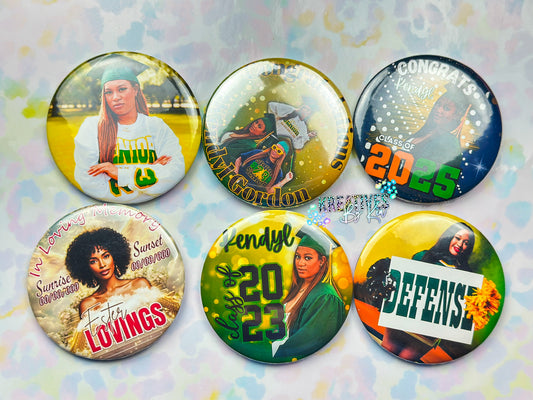 Custom 3” Personalized Button Pins