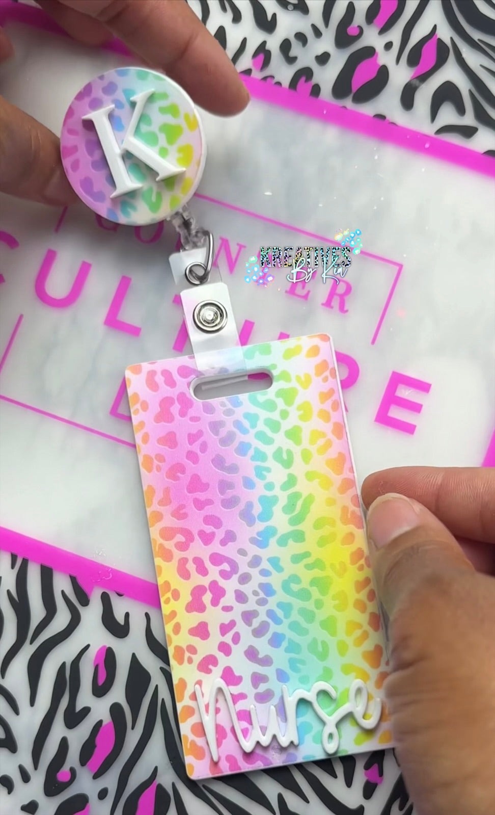 Rainbow Leopard Badge Buddy Set