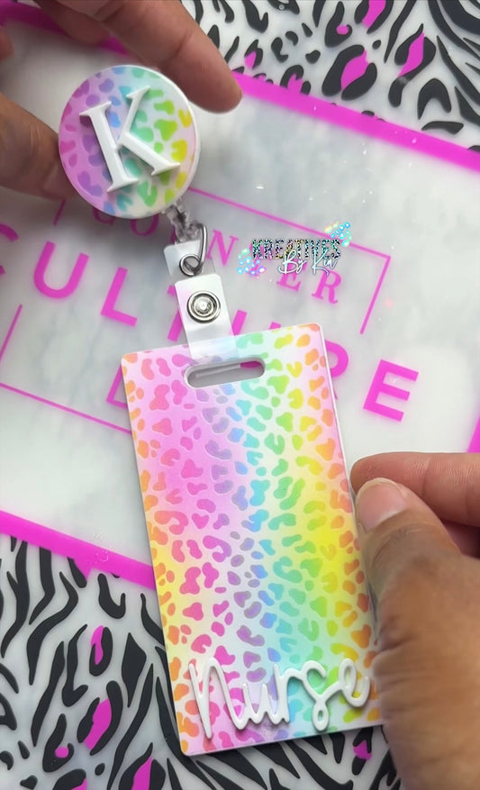 Rainbow Leopard Badge Buddy Set