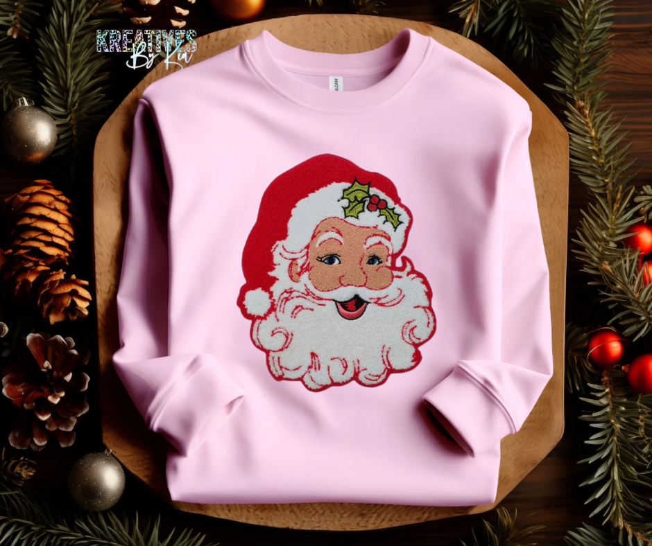 Red Santa Chenille Patch (Preorder)