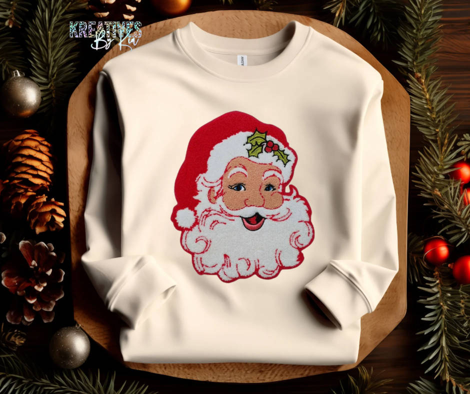 Red Santa Chenille Patch (Preorder)