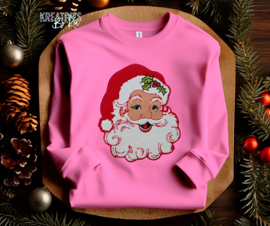 Red Santa Chenille Patch (Preorder)