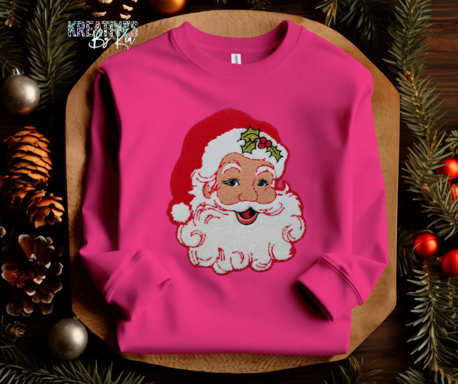 Red Santa Chenille Patch (Preorder)