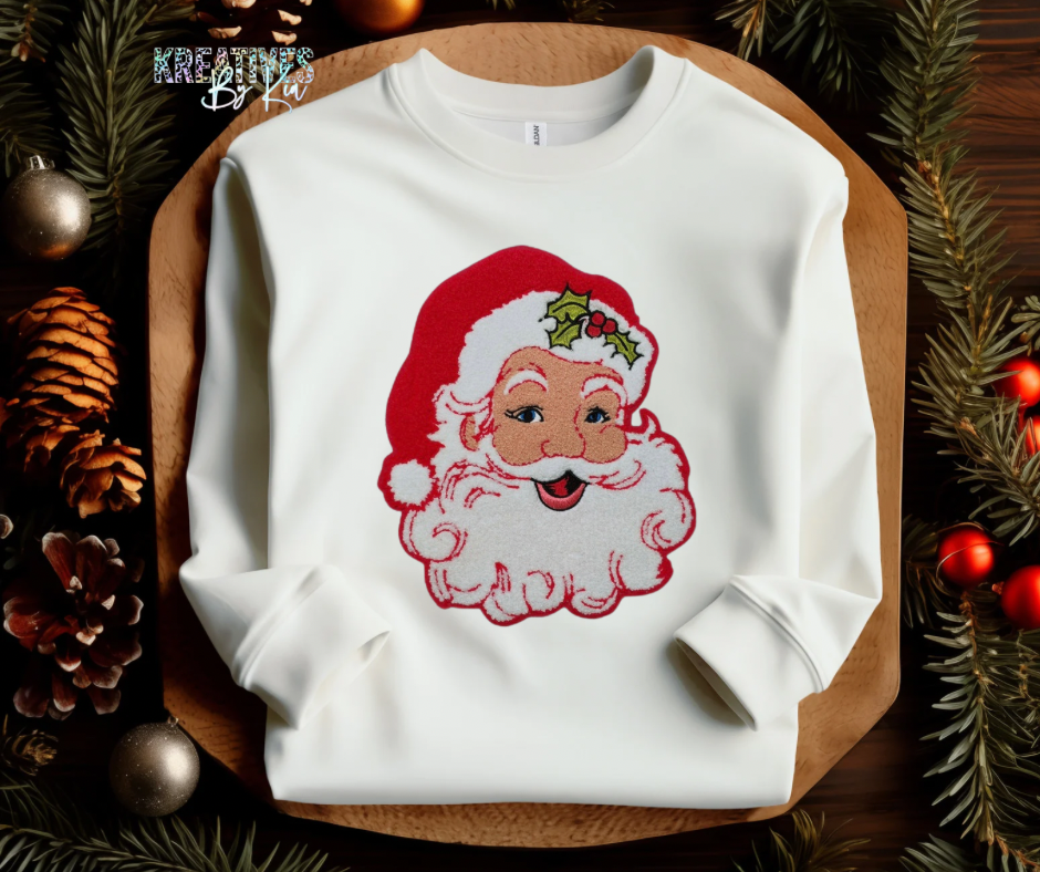 Red Santa Chenille Patch (Preorder)