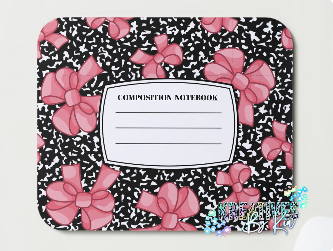 Composition Notebook Bows Mouse Pad