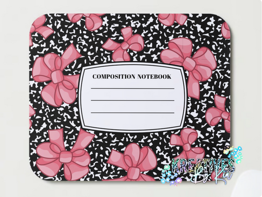 Composition Notebook Bows Mouse Pad