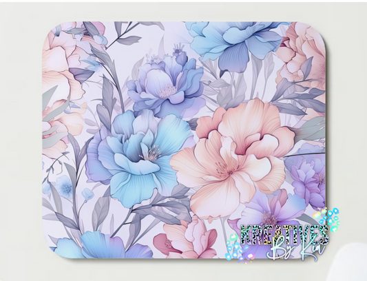 Pastel Floral Mouse Pad