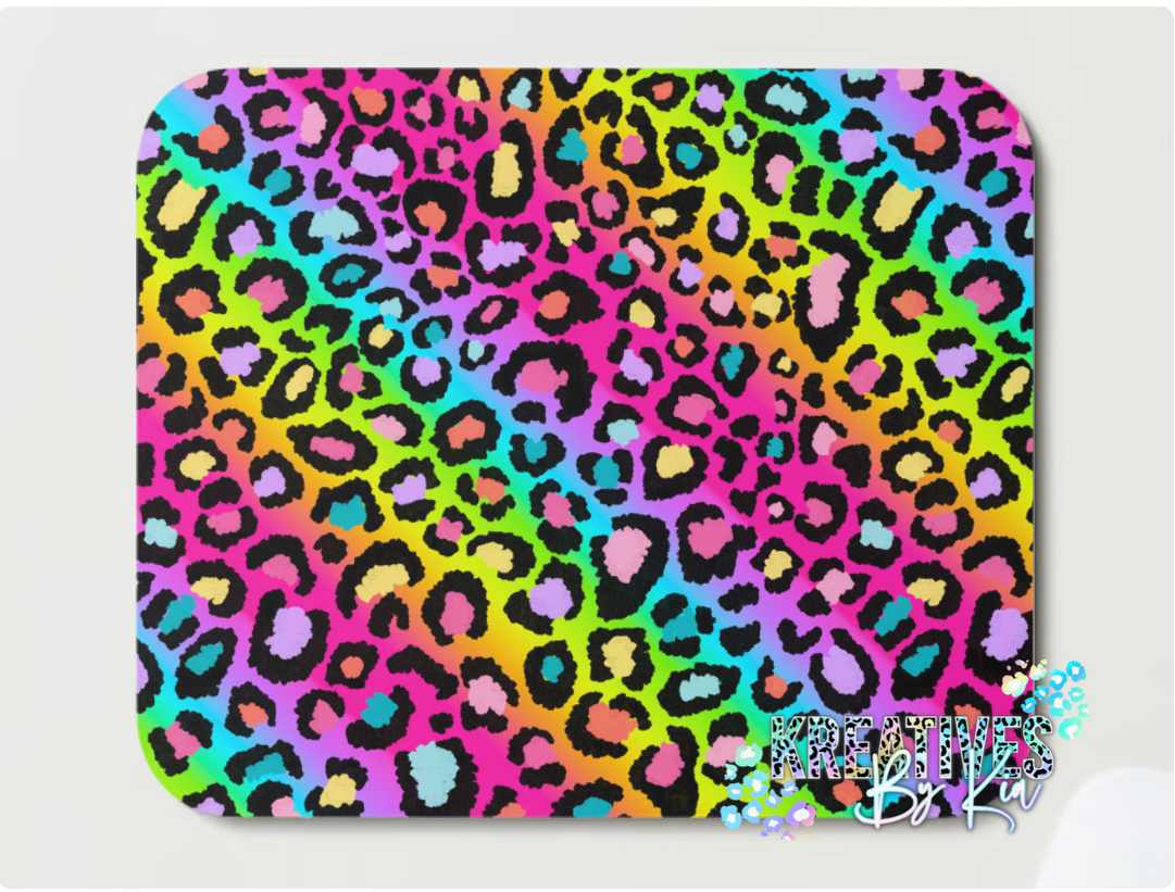 Neon Leopard Mousepad