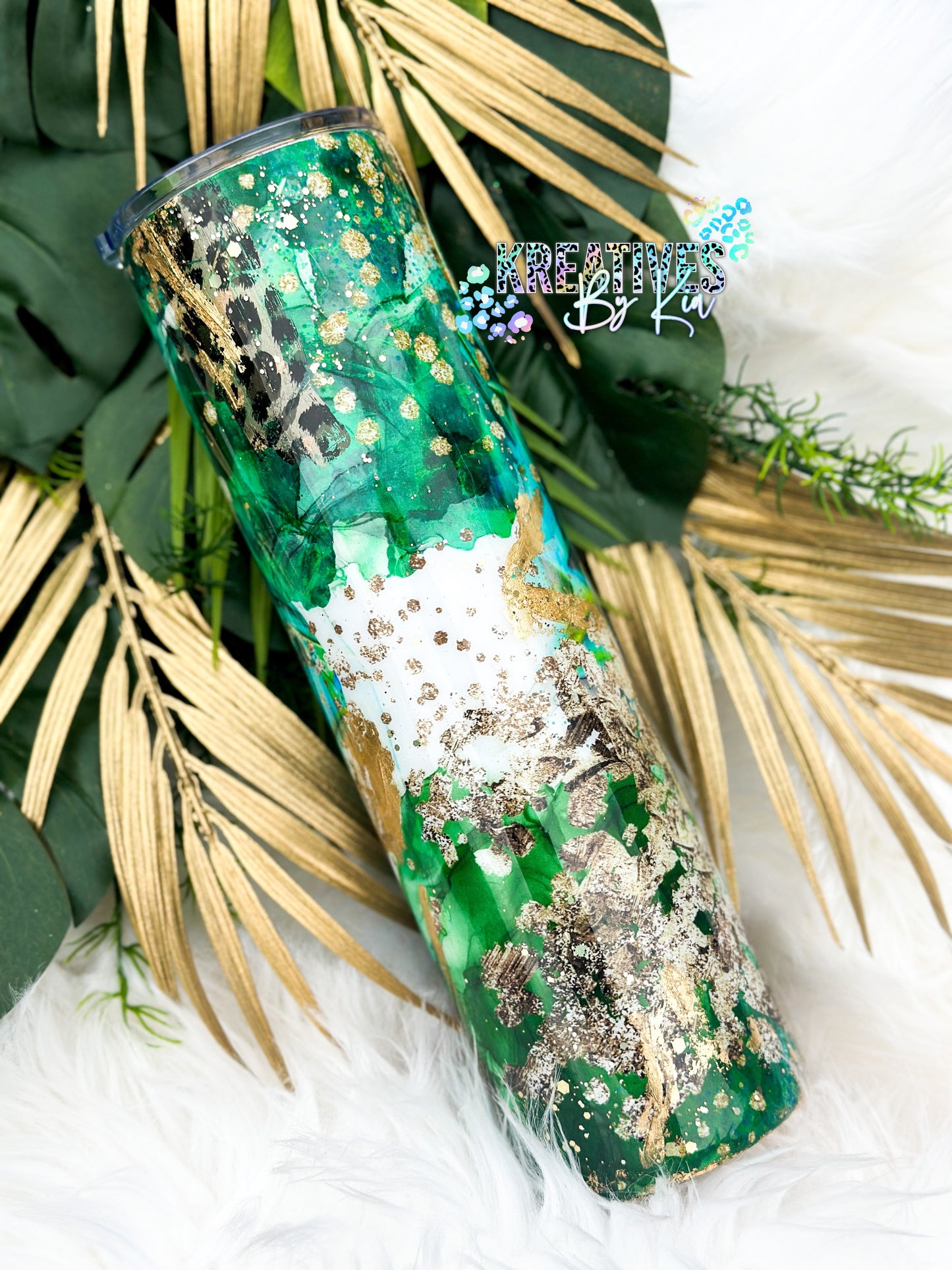 Green w Leopard Abstract