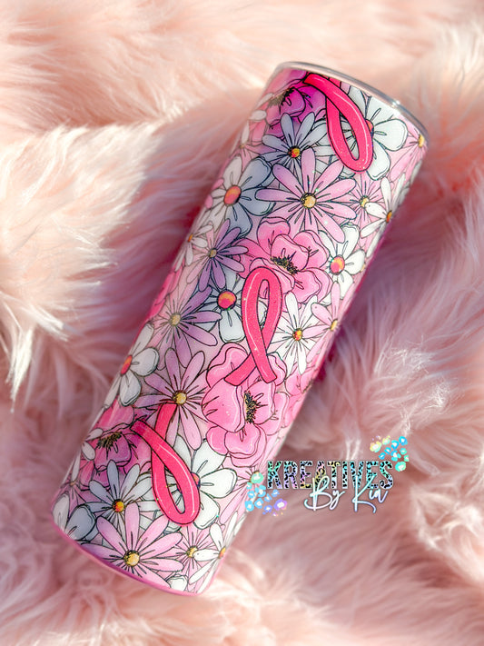 Floral Pink Ribbon